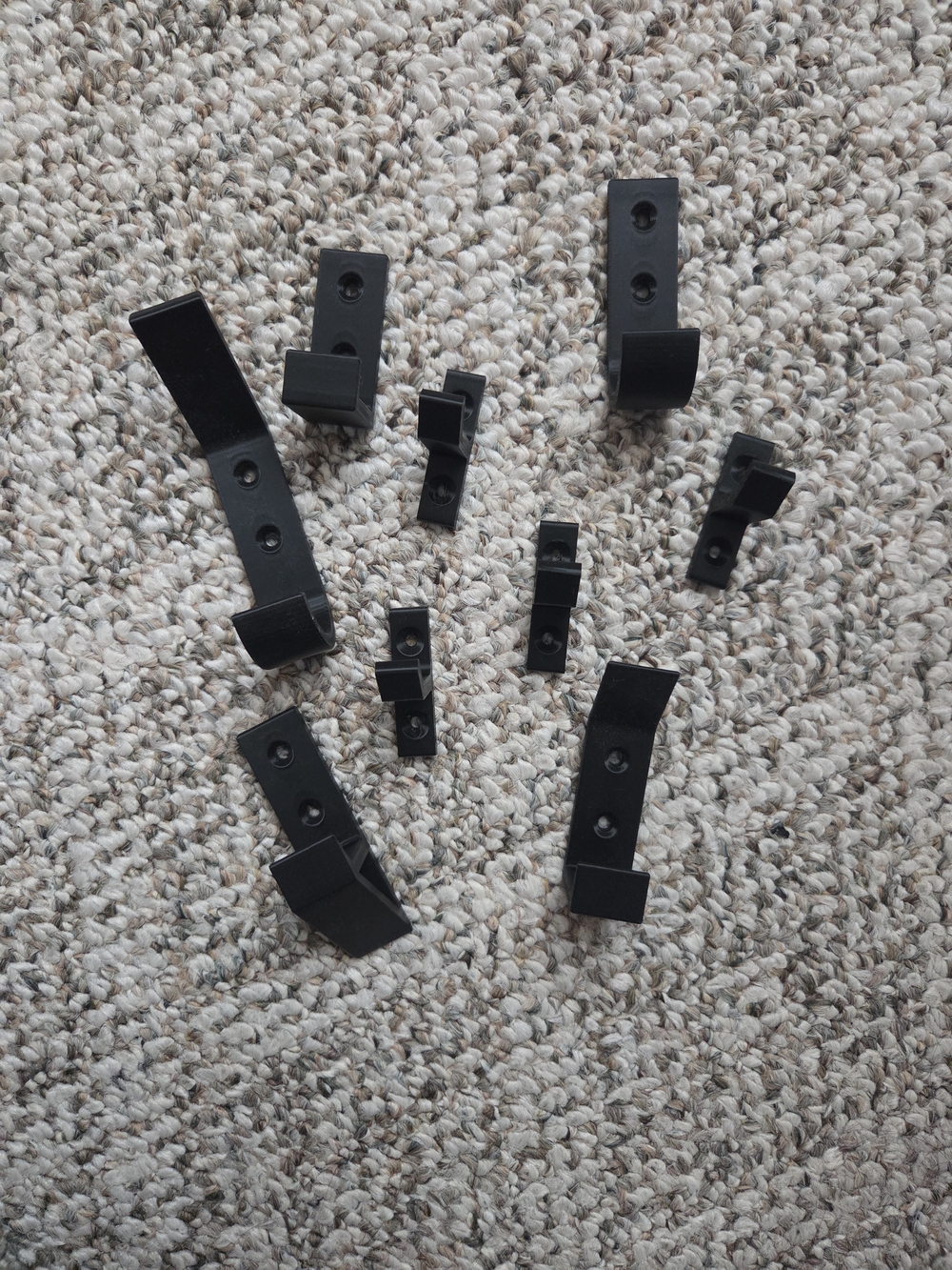 Universal Black Plastic Closet Hooks- Pack of 9